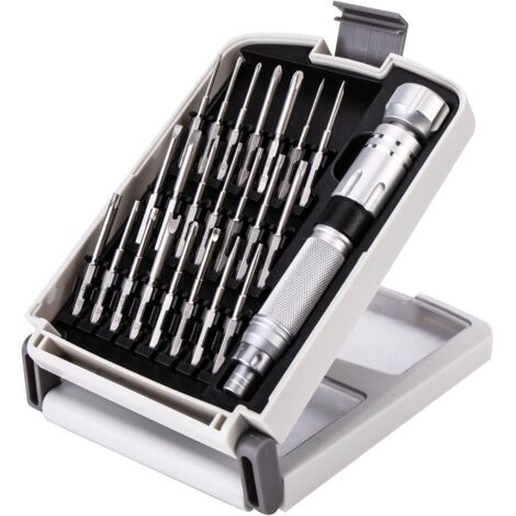 Set de Tournevis de Précision Mini 22 en 1 pour Électronique : 22 Embouts en Acier S2 Magnétiques et Manche Extensible, Kit de Réparation pour Lunettes, Ordinateurs, Ordinateurs Portables, Montres et 