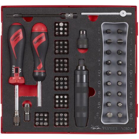 Set de tournevis dynamométriques Foam2 tray HEX- PH- Plat- TX- ROB- TPX- PZ 95 pièces Teng Tools TEDSD14