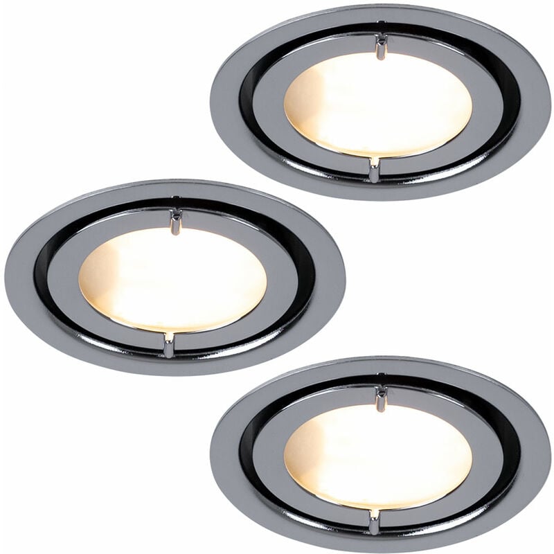 Lot de 3 spots encastrables spot métal chromé lampe ronde lumineuse Paulmann 935.20