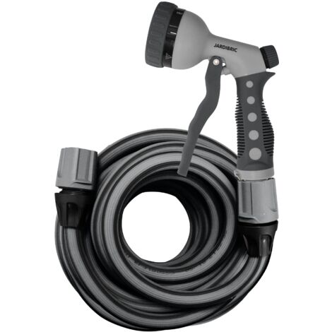 Set de Tuyau Etirable Jardibric Polymère Elastic 8,33 à 25m avec Raccord et Pistolet d'Arrosage