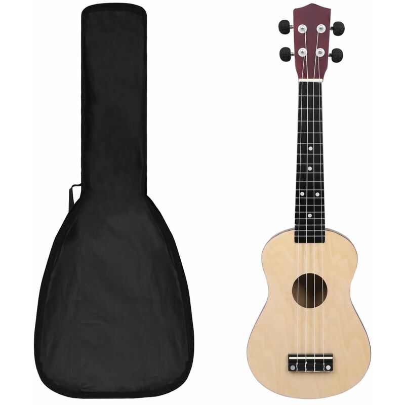 

Set de ukelele soprano con funda para niños madera clara 23'