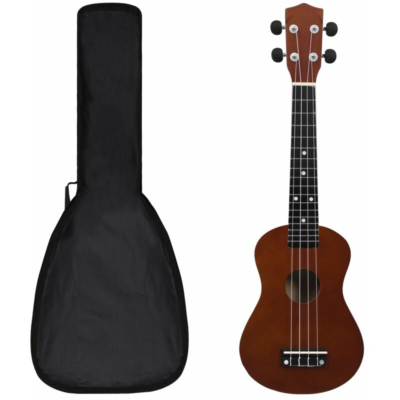 

Set de ukelele soprano con funda para niños madera oscura 23