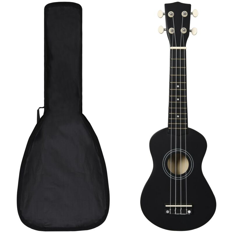 

vidaXL Set de ukelele soprano con funda para niños negro 21