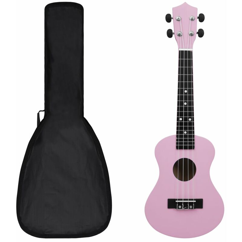 

vidaXL Set de ukelele soprano con funda para niños rosa 23'