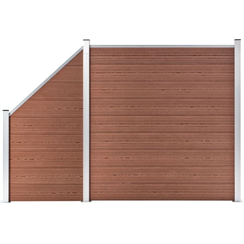 

BHD - Set de valla 1 cuadrada + 1 oblicua WPC marrón 273x186 cm
