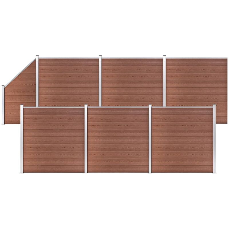 

BHD - Set de valla 6 cuadradas + 1 oblicua WPC marrón 1138x186 cm
