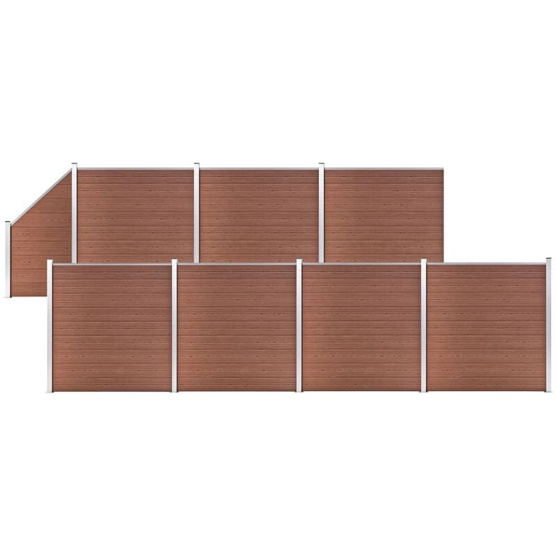 

BHD - Set de valla 7 cuadradas + 1 oblicua WPC marrón 1311x186 cm