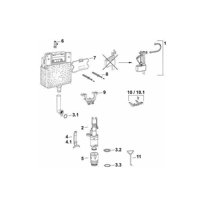 Mepa - Set de vanne de remplissage Contenu : support de vanne vanne de remplissage et flexible tressé