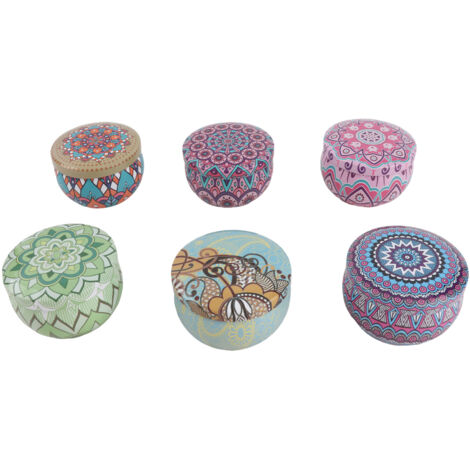 [Set de velas aromáticas] Pack de 6 velas aromáticas de cera de soja de Natural Gifts: Lavanda, Fresia, Citronela, Gardenia, Rosa Cristal, Limón, 570 g, 6 x 4 cm
