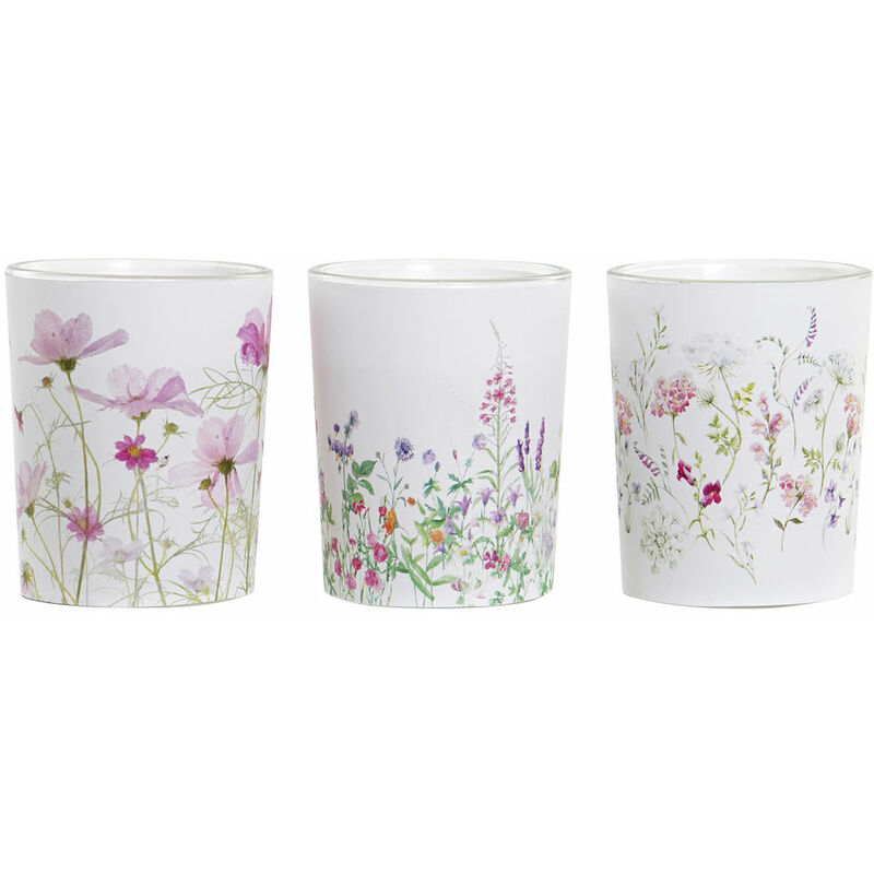 

Set de Velas DKD Home Decor Flores Shabby Chic (3 pcs) (5 x 5 x 6 cm)