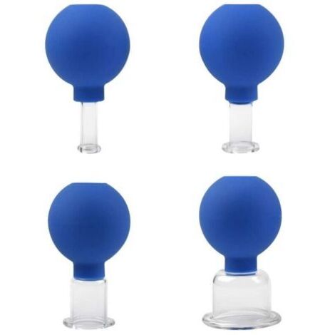 Set de Ventouses en Verre avec 4 Tailles Différentes, Ventouse pour Massage, Ventouse Anti-Cellulite, Tasses à Ventouses pour Massage Tête, Visage, Chaque Partie du Corps Triomphe 4 PCS