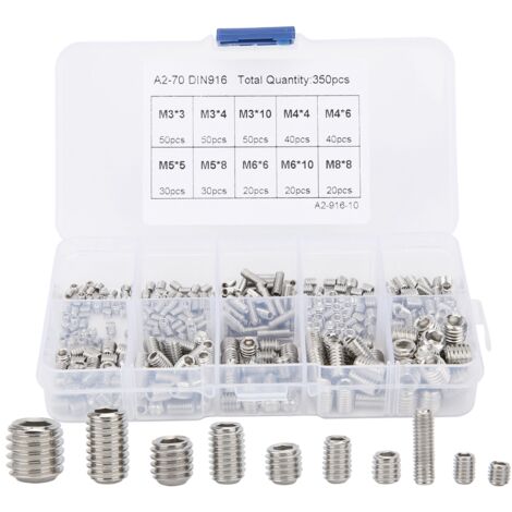 Set de Vis à Fond Concave - 304 Inox - M3-M8 - 350Pcs