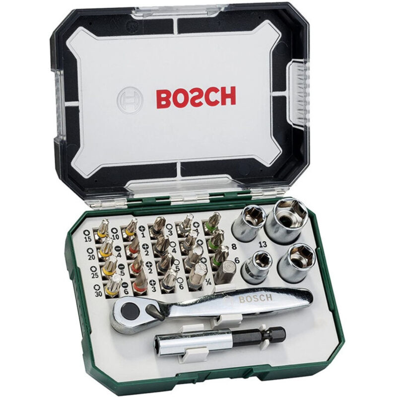 Bosch - screwdriver bit and ratchet set - 27 pieces powertools