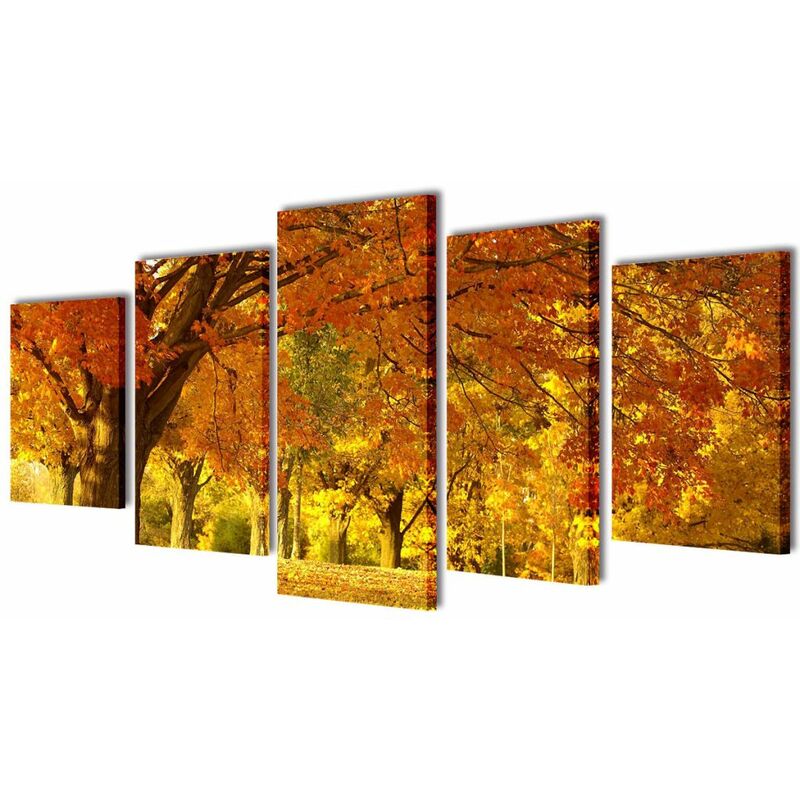 

Asupermall - Set decorativo de lienzos para la pared bosque arces 100 x 50 cm