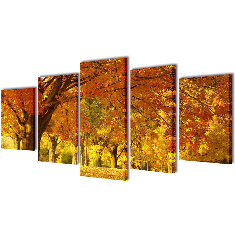 

Set decorativo de lienzos para la pared bosque arces 200 x 100 cm - Multicolor