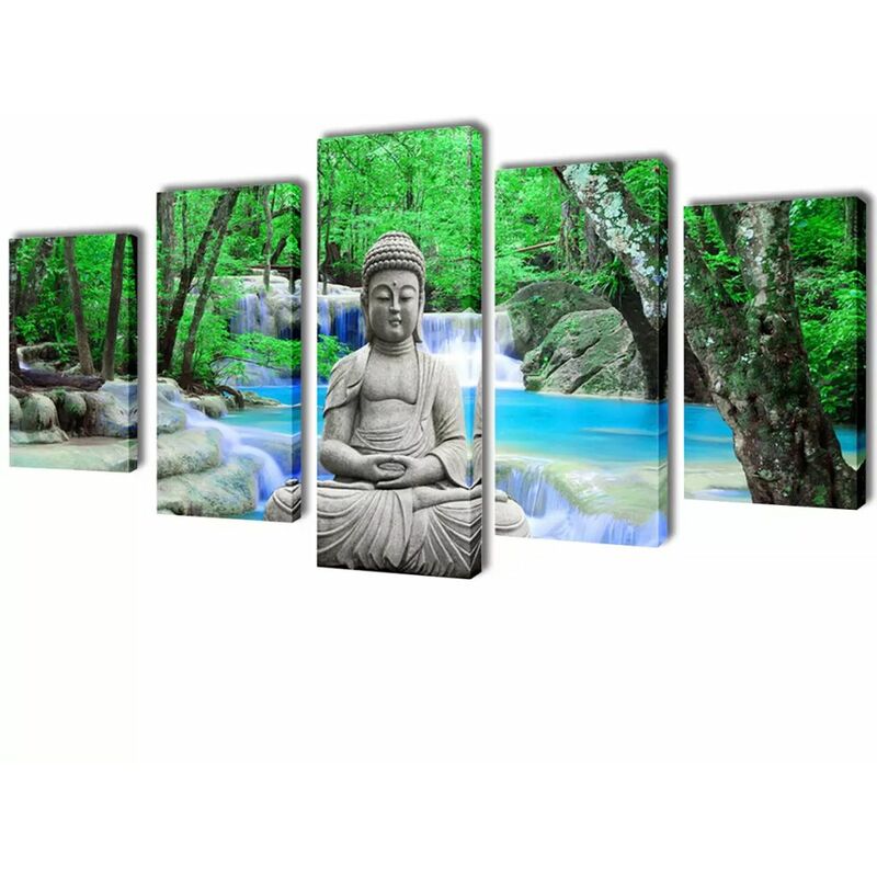 

Set decorativo de lienzos para la pared modelo Buda, 200 x 100 cm
