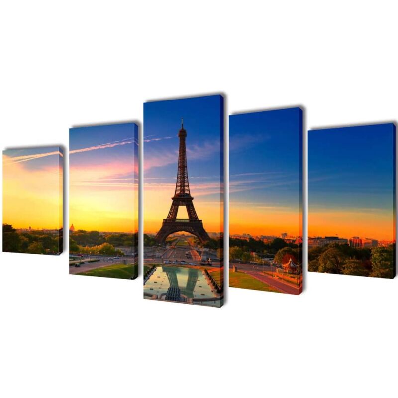 

vidaXL Set Decorativo de Lienzos para Pared Torre Eiffel 100x50 cm - Multicolor