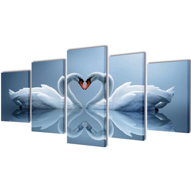 

vidaXL Set Decorativo de Lienzos para Pared Modelo Cisnes 100x50 cm - Multicolor