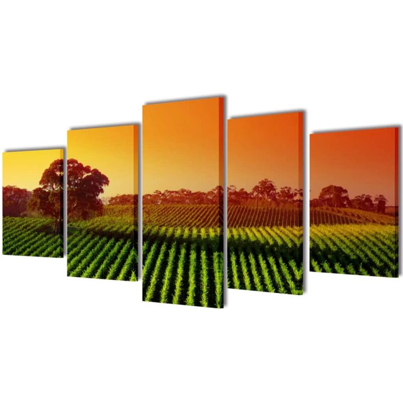 

vidaXL Set Decorativo de Lienzos para Pared Modelo Prados 100x50 cm - Multicolor