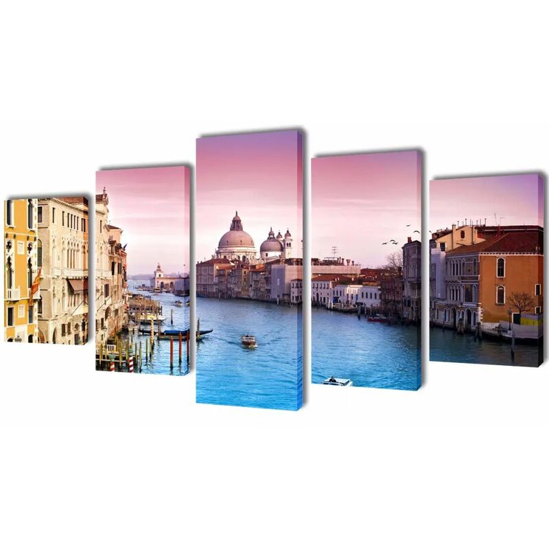 

Set decorativo de lienzos para la pared modelo Venecia, 100 x 50 cm