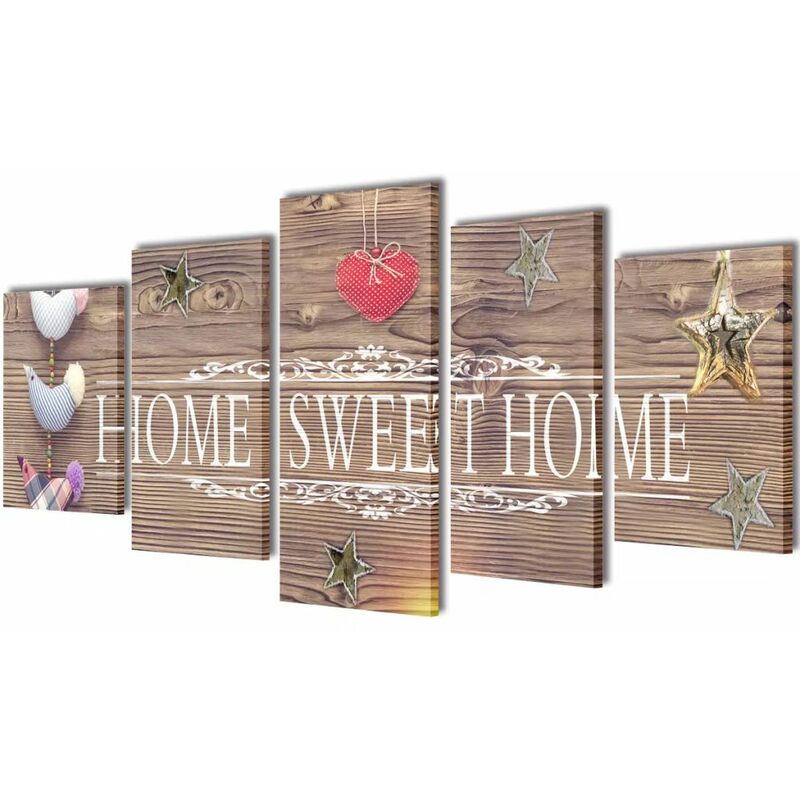 

Set decorativo de lienzos para pared Home sweet home 100x50cm