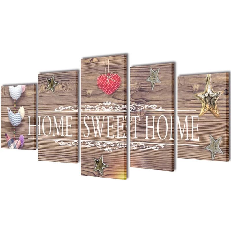

Set decorativo de lienzos para pared Home sweet home 200x100cm