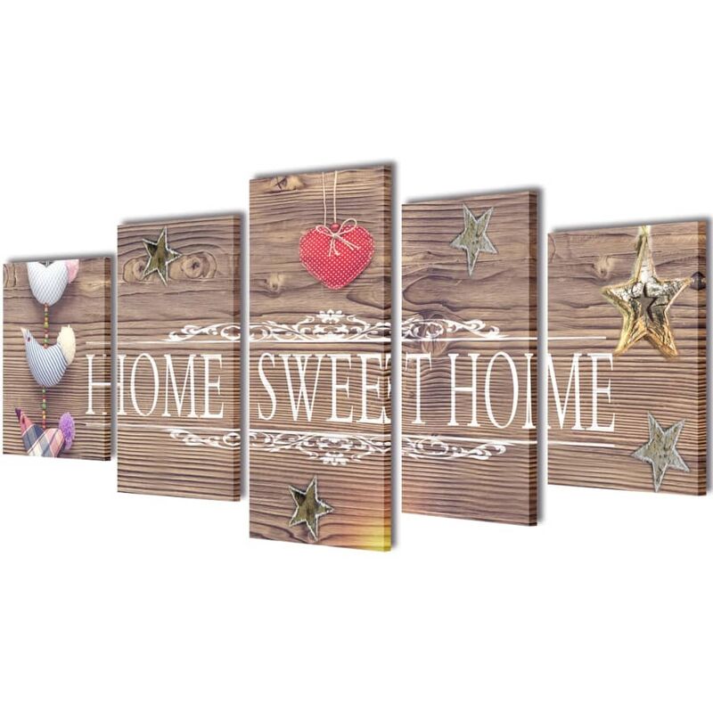 

Set decorativo de lienzos para pared Home sweet home 200x100cm - Multicolor
