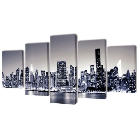 Set decorativo de lienzos para pared perfil Nueva York 100 x 50 cm vidaXL