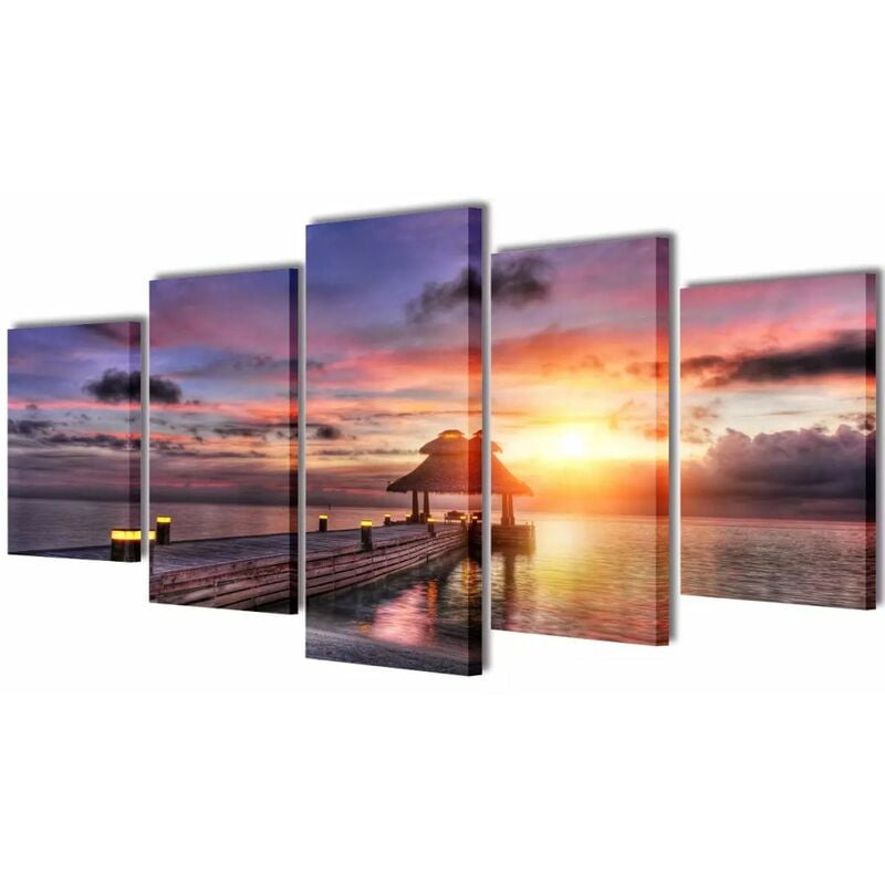 

Set decorativo de lienzos para pared playa con pérgola 100 x 50 cm