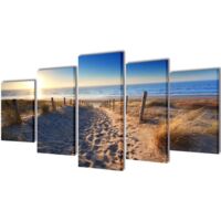 Set decorativo de lienzos para pared playa y arena 100 x 50 cm