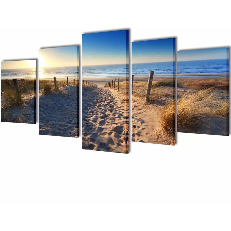 

Set decorativo de lienzos para pared playa y arena 200 x 100 cm