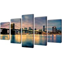 Set decorativo de lienzos para pared río de Brooklyn 100 x 50 cm