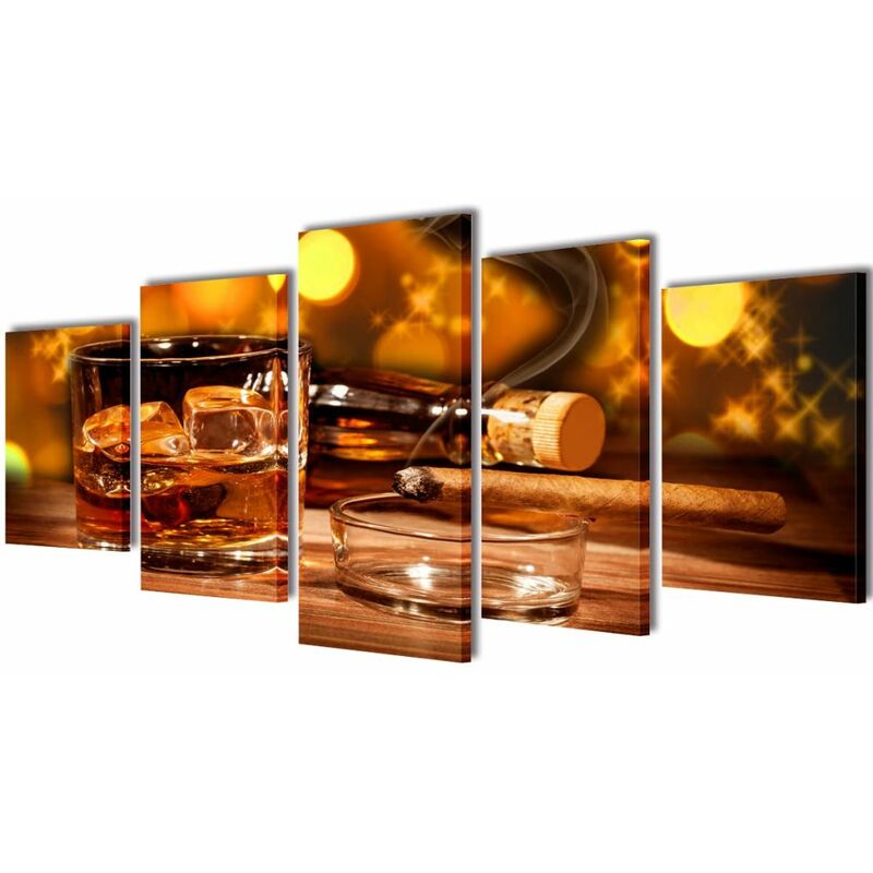 

Set decorativo de lienzos para pared whisky y puro 200 x 100 cm - Rogal