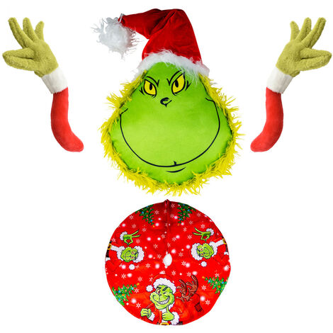 Set Decorazioni per albero di natale tappeto mani e viso GRIN-CH addobbi new copri base puntale e peluche natalizi