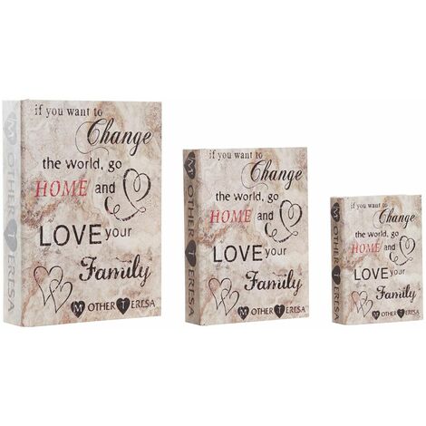 Set dekorativer Karten DKD Home Decor Leinwand Holz (23 x 7 x 32 cm)