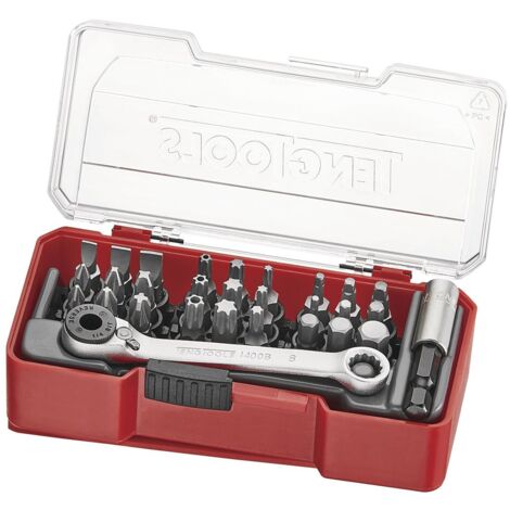 Set d'embouts avec clip ceinture 1/4 PH- PZ- TX-- TPX- HEX- rob 29 pièces Teng Tools TJ1429