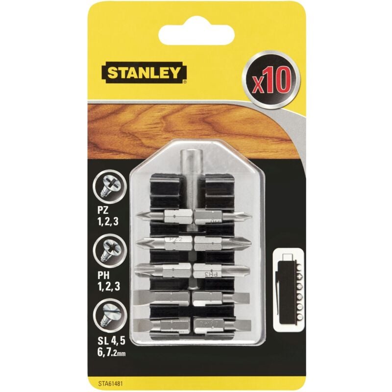 Stanley - Jeu d'embouts de tournevis 10 pièces STA61481-XJ
