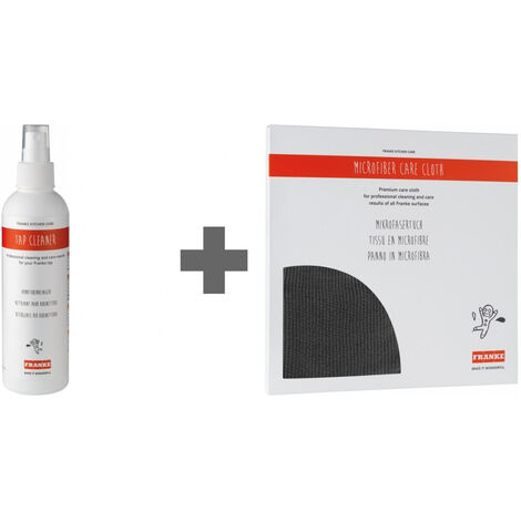 Set d'entretien : nettoyant pour mitigeur Inox et Chrome (flacon de 250 ml) + chiffon en microfibre - Franke