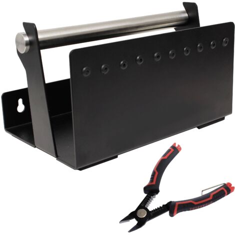SET dévidoir de câble noir 20 x 12 cm avec pince coupante 23CA259 Quadrios 2 parties V906443