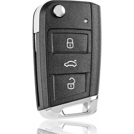 Set di 1, accessori auto, portachiavi a 3 pulsanti per VW Golf 7/Skoda - portachiavi per auto
