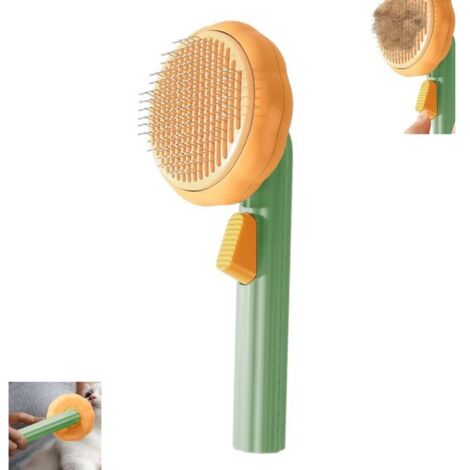 Set di 1 pettine per animali domestici - Spazzola per pelo di gatto - Forma a zucca - Adatto al pelo di gatto - Anti-perdita di pelo - Setole di pino - Spazzola da bagno verticale - Adatto a cani e ga