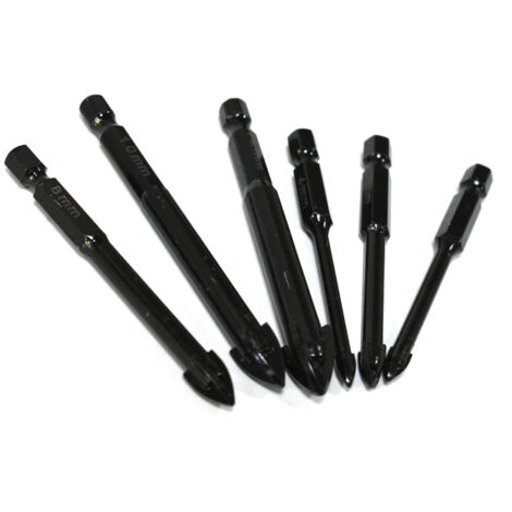 Set di 1 punte diamantate per trapano, ideali per piastrelle, cemento, mattoni, vetro, ceramica, legno, metallo e pietra, da 4 a 12 mm (diametro del foro: 10 mm, nero).