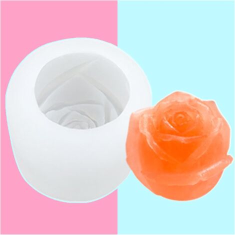 Set di 1 stampi in silicone per candele a forma di rose e fiori 3D, stampo per ghiaccio in silicone, stampo per sapone, stampo per candele, stampo per cioccolato, stampo per decorazione di torte