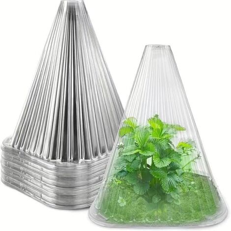 Set di 10 campane per piante, 19 x 19 x 18 cm, in plastica, antigelo e antilumache (resistente ai raggi UV), per aiuole/balconi
