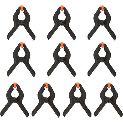Set di 10 clip a molla in nylon da 5,1 cm, mini clip a molla in nylon di plastica nera per fondali, carta mussola, sfondi fotografici, progetti di lavoro e studi fotografici
