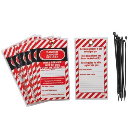 Set di 10 etichette Danger- Hors service FR/EN/ES