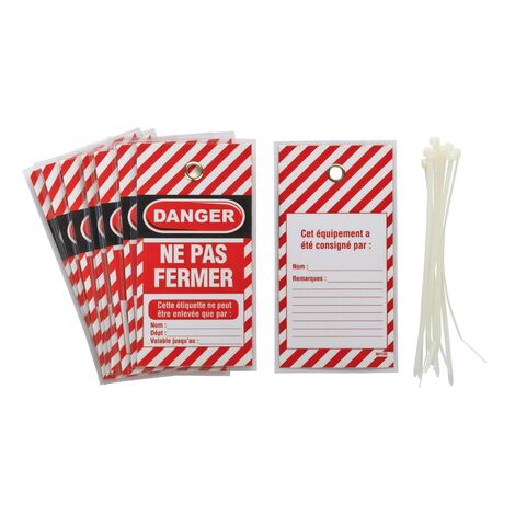 Set di 10 etichette Danger - Ne pas FERMER FR/EN/ES