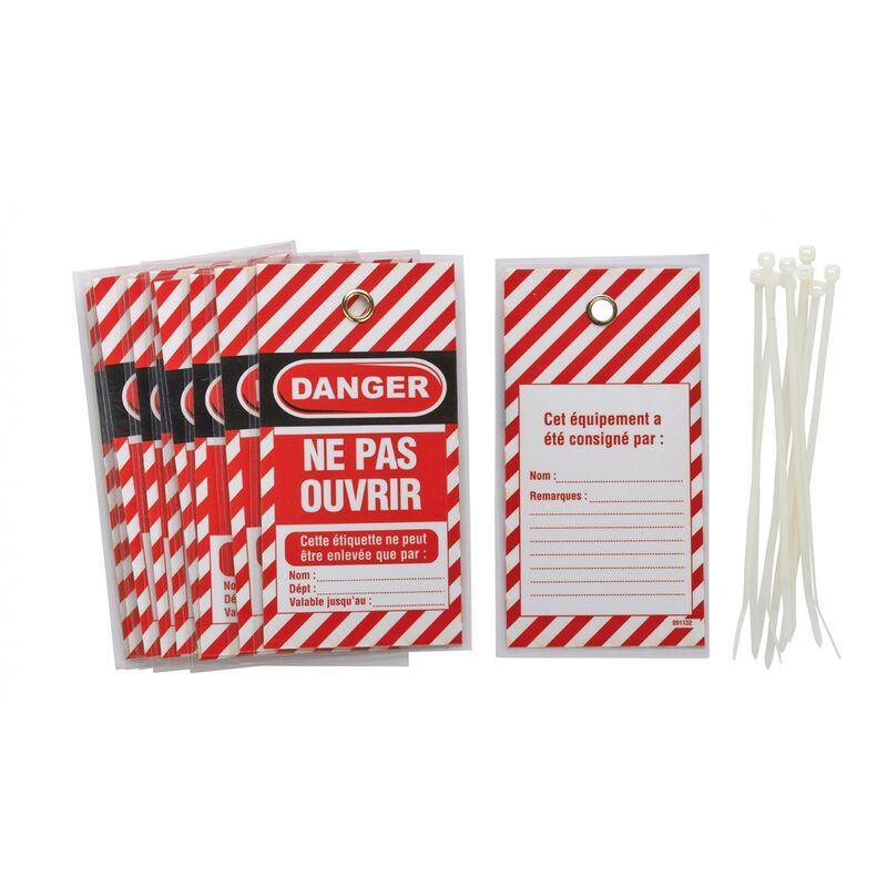 Set di 10 etichette Danger - Ne pas ouvrir FR/EN/ES