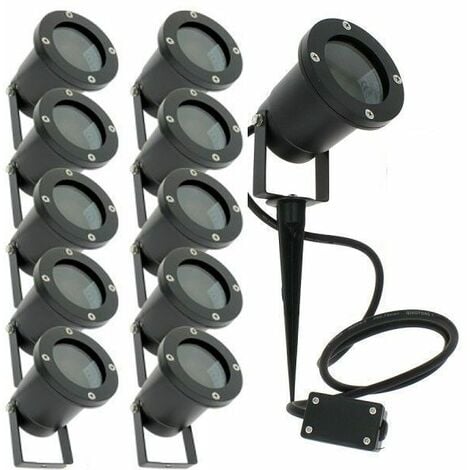 Set di 4 faretti a picchetto da esterno IP65 per illuminazione da giardino  LED GU10 GABIN