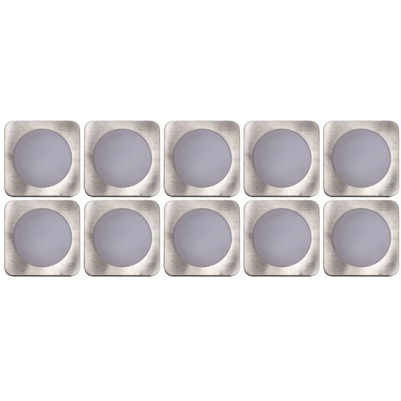 Image of Etc-shop - Set di 10 faretti da incasso a led plafoniere argento illuminazione soggiorno corridoio faretti faretti angolari cartone danneggiato